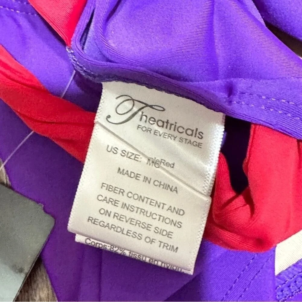 CM Baltogs red briefs and theatricals purple crop top child M dance dancewear